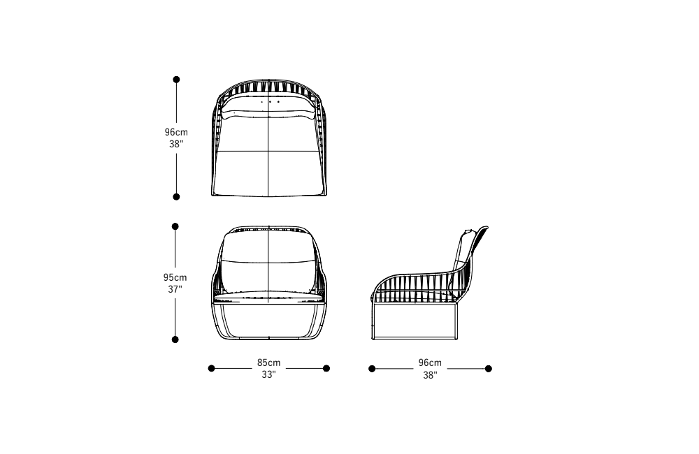 Image of the main dimensions of the product